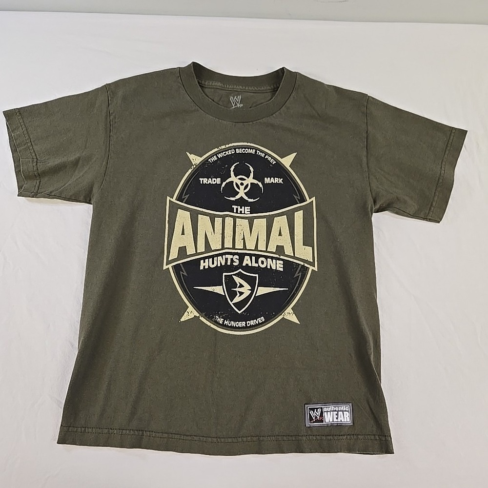 WWE Batista The Animal Shirt Youth Large Olive Green Dave Batista Wrestling